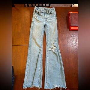 American eagle ae next level stretch baggy flare jeans 00